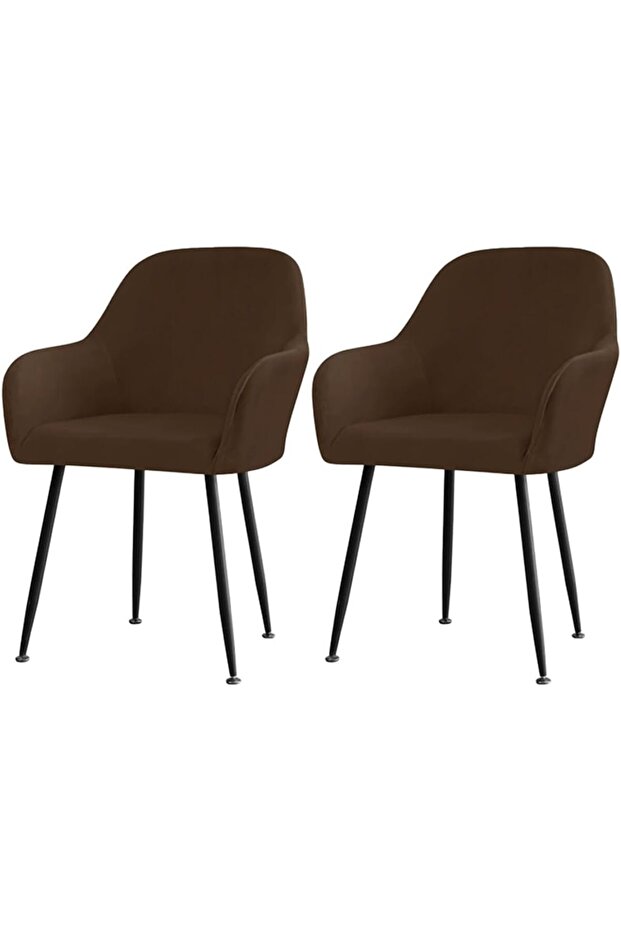 2-Piece Set Universal Armchair Covers Removable Washable for Dining Chairs Kitchens Restaurants Banquets Weddings Brown
