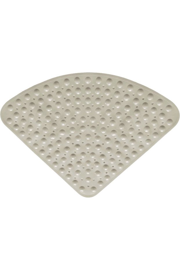 Fan-shaped rubber corner shower mat, non-slip quarter-circle bathroom mat, antibacterial shower/bathtub non-slip mat with suction cups