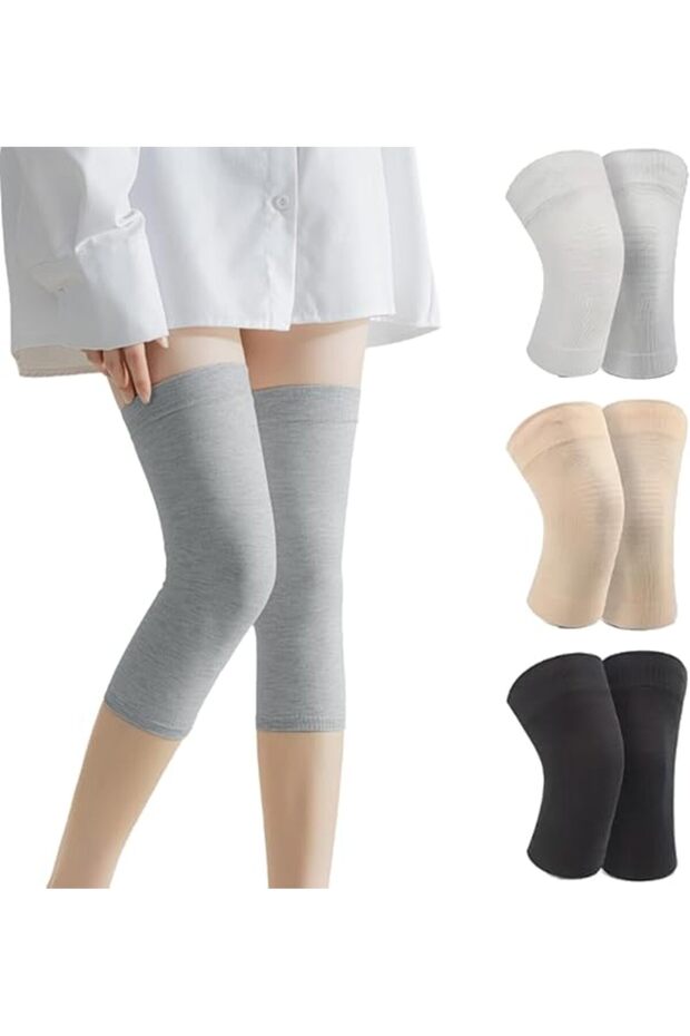 Three-pair compression knee braces, lightweight and non-slip, suitable for dance, yoga, running, and cycling.