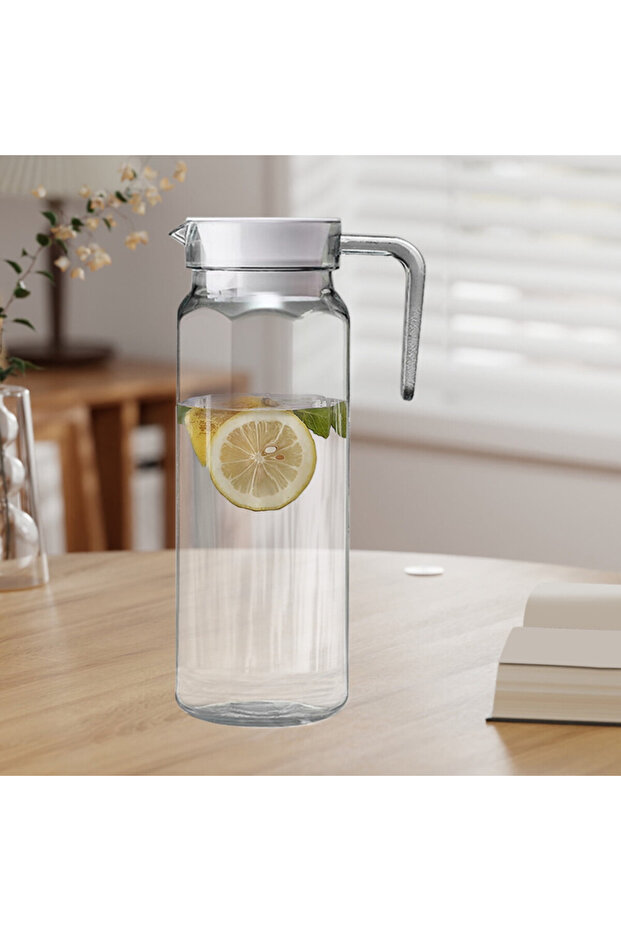 1-liter clear plastic water bottle with lid
