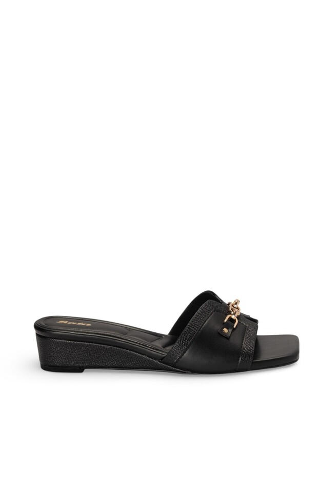 Low Heel Decorative Slide Sandals