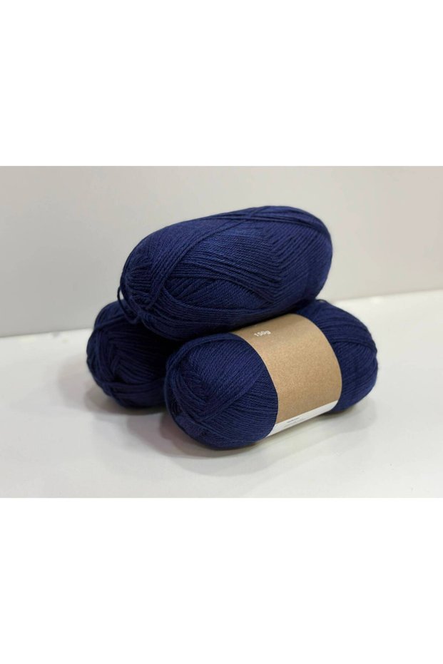 Yarn Bee Ss Low Piiling Ebruli Export Surplus Hand Knitting Yarn 450Gr - Navy Blue