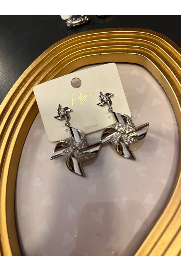 Silver Color Stone Earrings