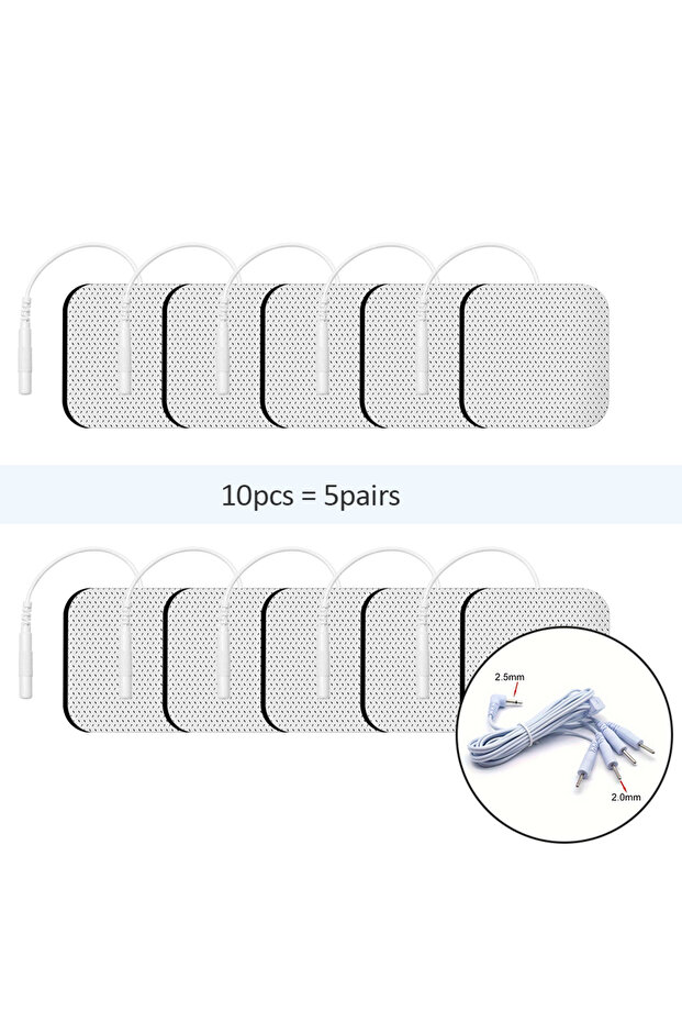 M-10pcs-Line Physiotherapy Tens Electrodes Pad EMS Muscle Stimulator Patch Reusable Replaceable Non