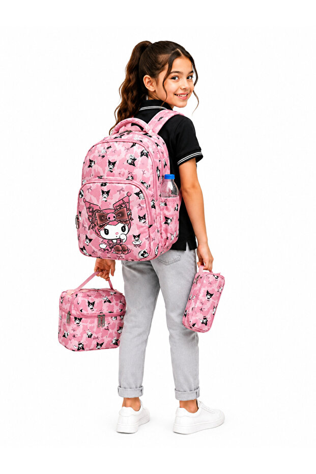 3-Piece Set Primary School Bag Waterproof First School Bag Character Powder