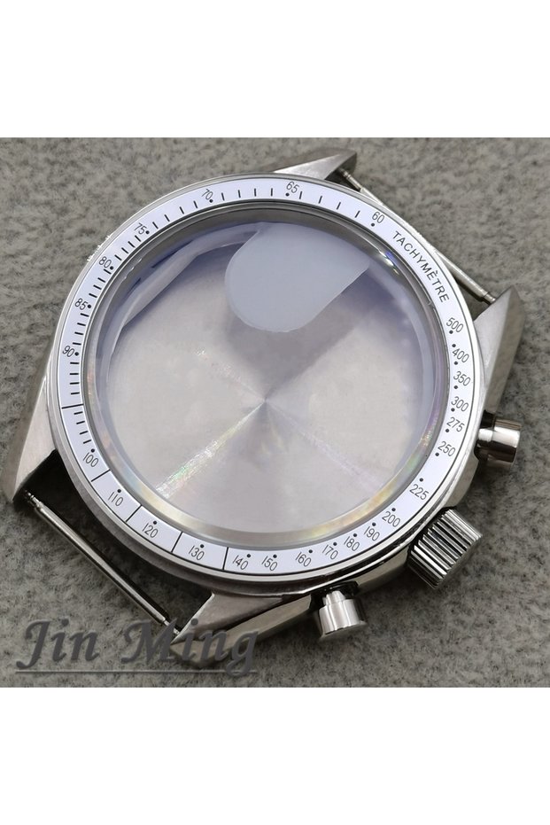 Silver High Quality VK63 Case 39.7mm Moonswatch Metal Case Chronograph Case Bezel, VK63 Fashion Busi