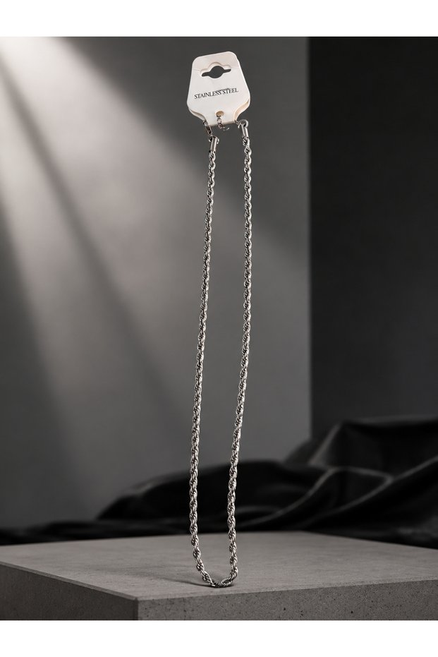 Steel Colorfast Silver Color Chain (60cm 4mm)