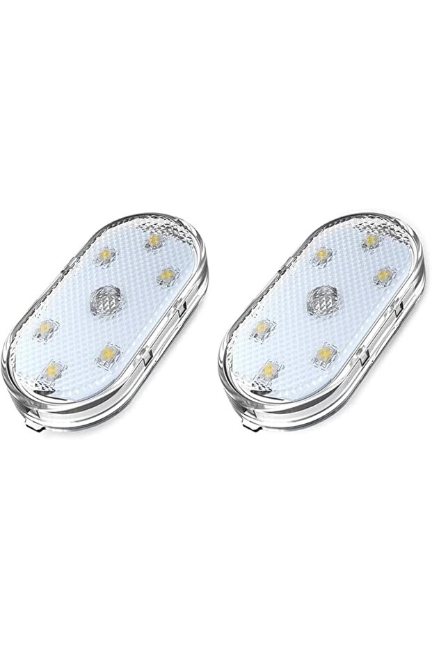 أضواء LED للسيارة، قطعتان من الأضواء الداخلية القابلة لإعادة الشحن عبر USB مع 6 خرزات LED ساطعة، متعددة الألوان A