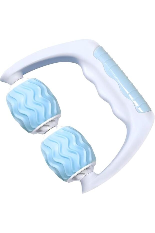 Blue Portable Handheld Muscle Roller, Deep Tissue Massage Tool for Effective Pain Relief & M