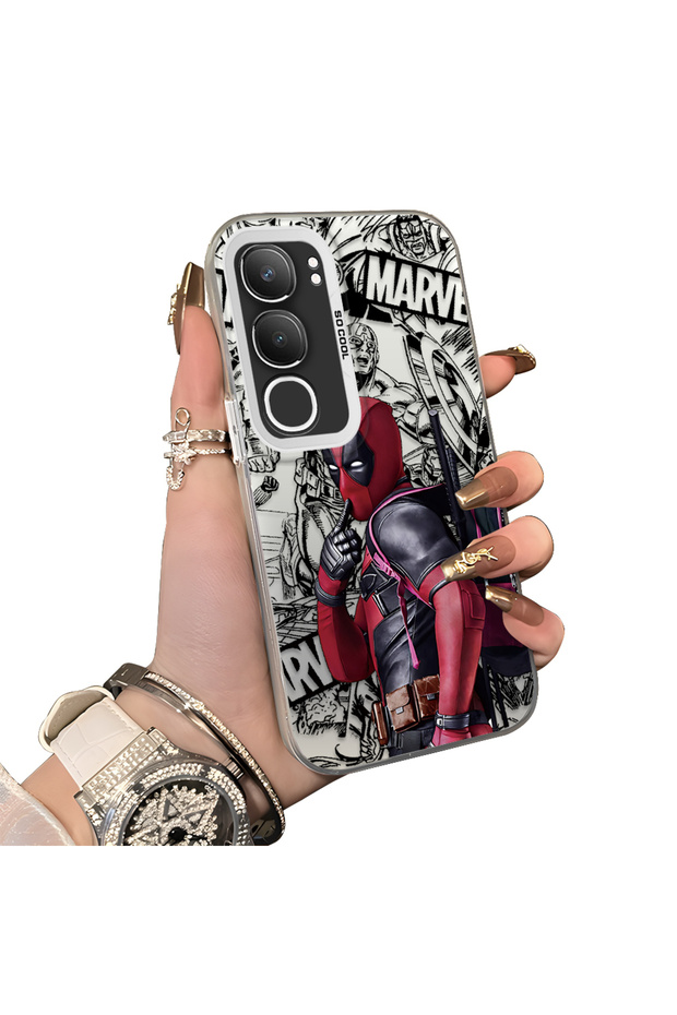 Vivo Y19S Compatible Spiderman Patterned Silicone Edge Hard Back Case Couple Phone Case
