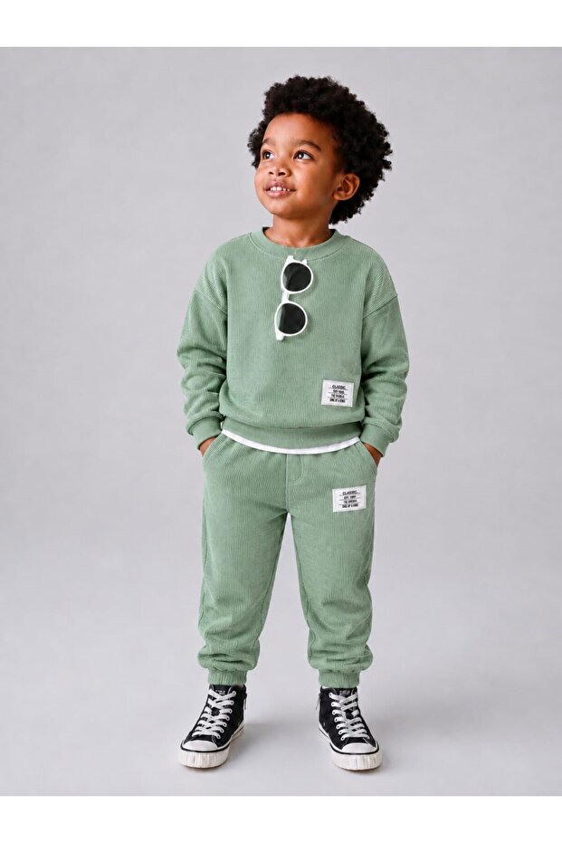 Boy's Wafle Top and Bottom Set