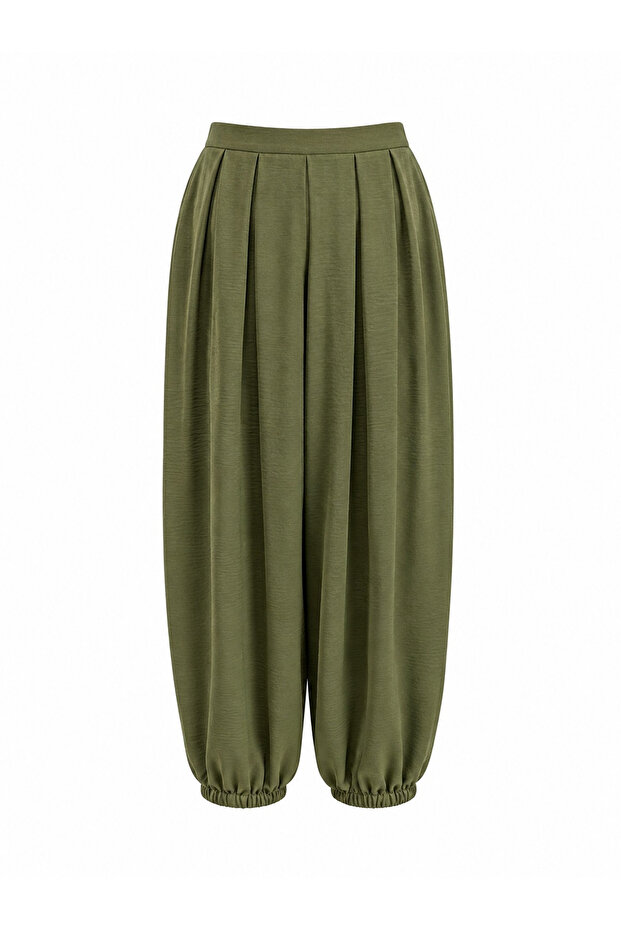 Pleated Satin Shalwar Trousers