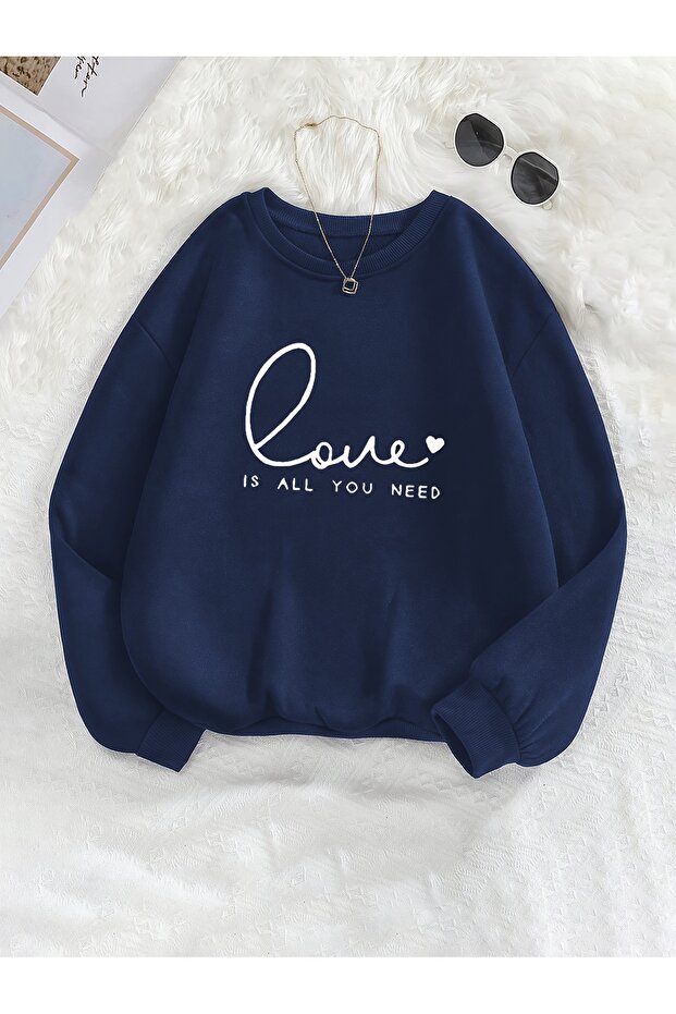 Unisex Allineed Printed Crew Neck Sweatshirt