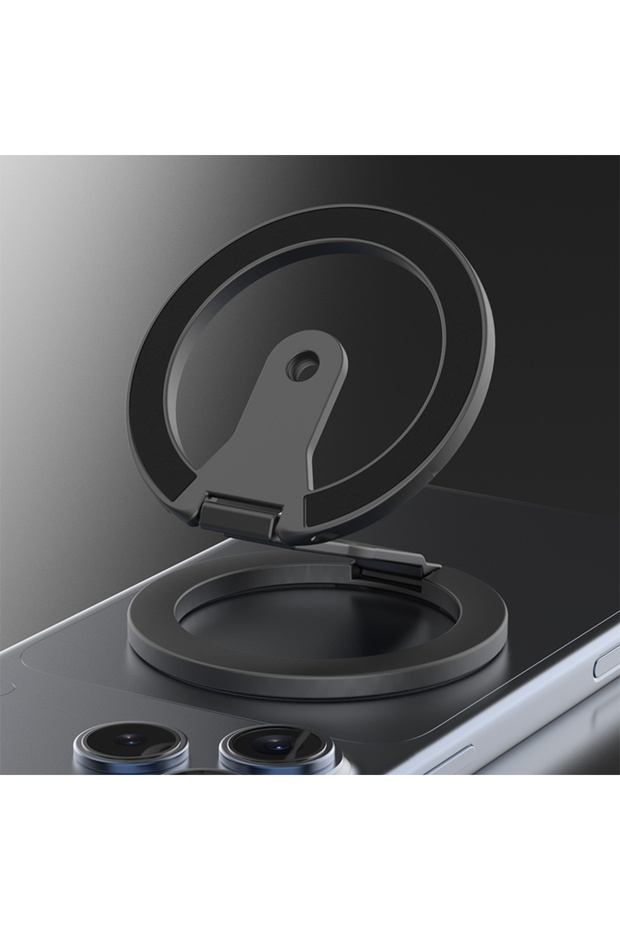 Black For MagSafe Magnetic Phone Holder, Double-sided Magnetic Ring Buckle, Rotating And Folding Met