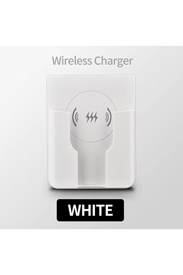 White 15W Wall Mount Wireless Charger, Qi Universal Fast Charging Panel for iPhone & Android, Flush