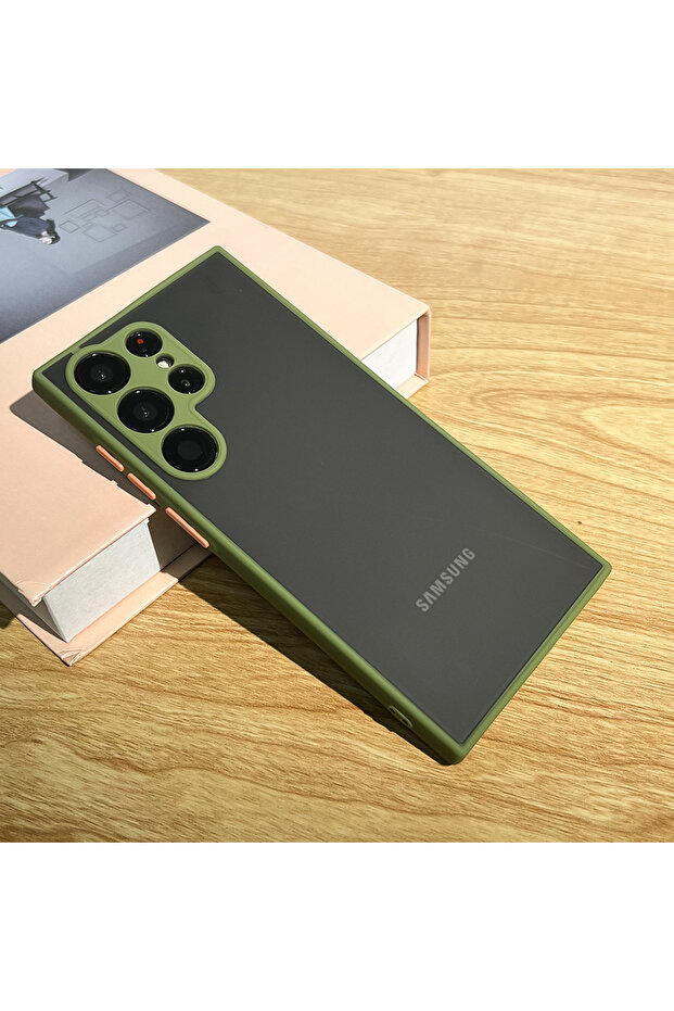 Galaxy S26 Ultra green Shockproof Phone Case for S26 Ultra New Armor Bumper Hard PC Cover Soft Bump