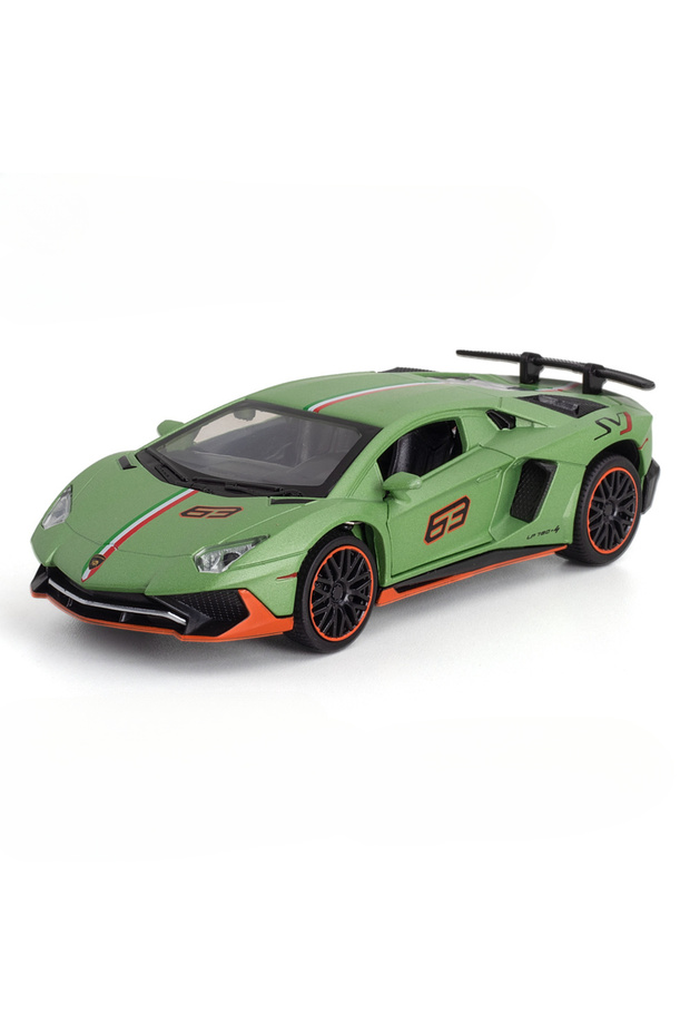 Green 1:32 Lambor Aventador SVJ LP780-4 Sports Car Model Toy Diecast Metal Scissor Doors Opened Simu