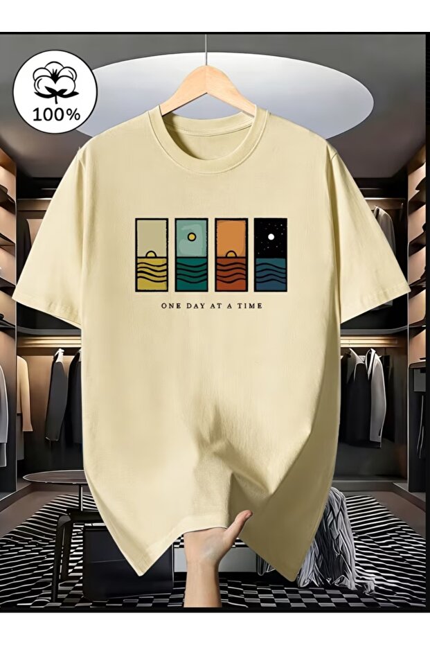 Men's Printed Oversize T-Shirt – One Day at a Time