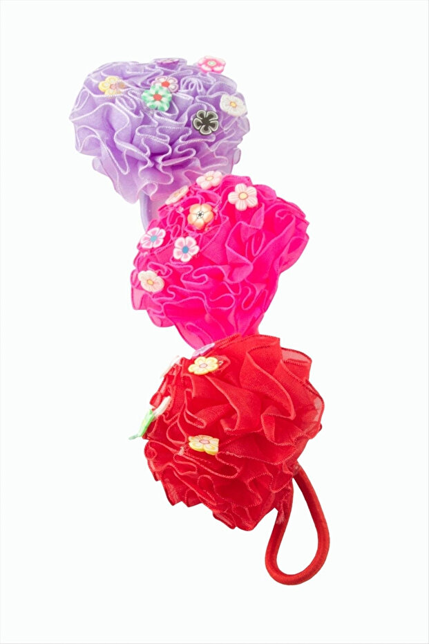 Flower Pompom Elastic Buckle