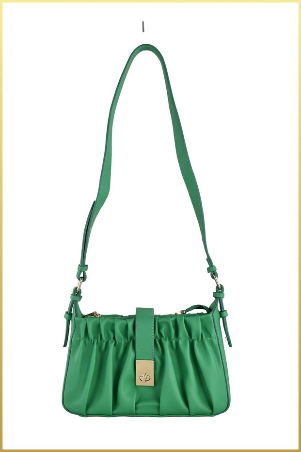Rima Women's Drawstring Model Buckle Detailed Hand and Shoulder Bag - Green
