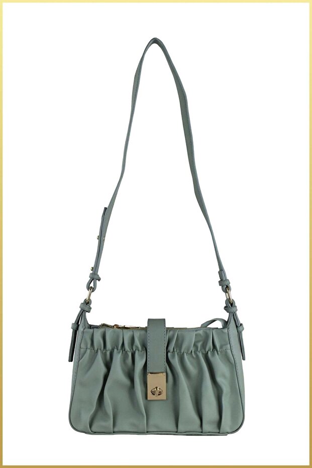 Rima Women's Drawstring Model Buckle Detailed Hand and Shoulder Bag - Mint Green