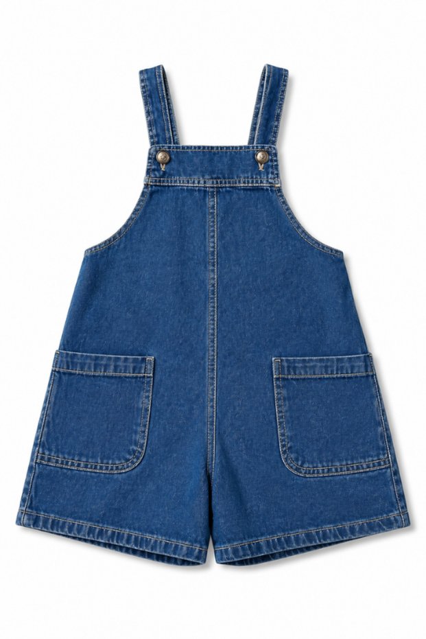 La Ciel Paris Girls' Denim Overalls Blue