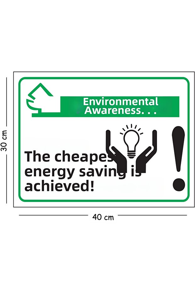 Metal Environmental Awareness Cheapest Energy Saving 30X40 cm A3 Warning Occupational Safety Sign