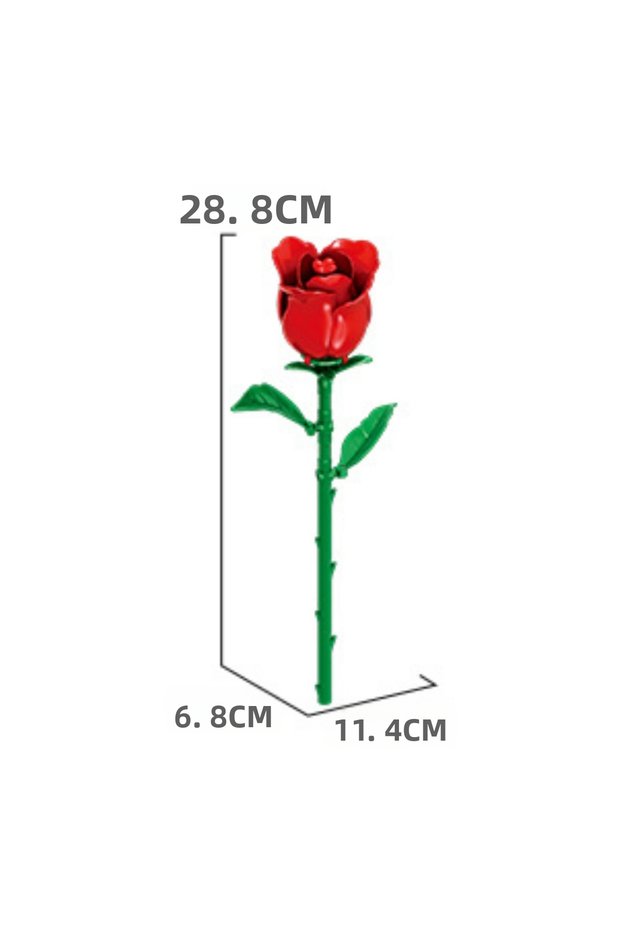 Red Rose Flower Building Blocks 29 Pieces
