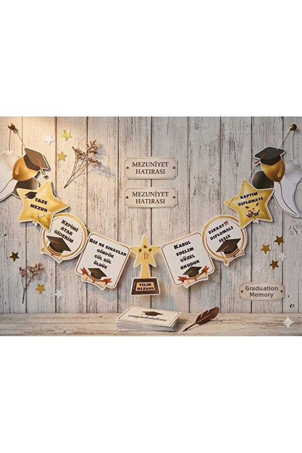 Graduation Celebration Banner Set - "Fresh Graduate" Special Design - 220 cm Decorative Graduation Ornament
