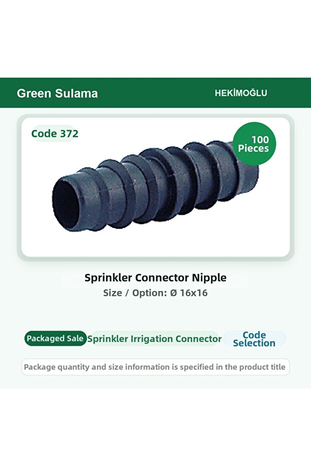 Drip Connection Nipple Ø 16X16 100 Pieces Package Code 372
