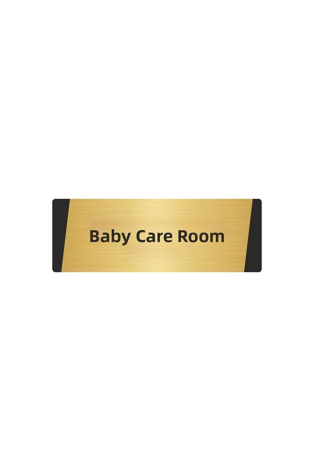 Baby Care Room Metal Warning Sign 10X20 cm Gold Color
