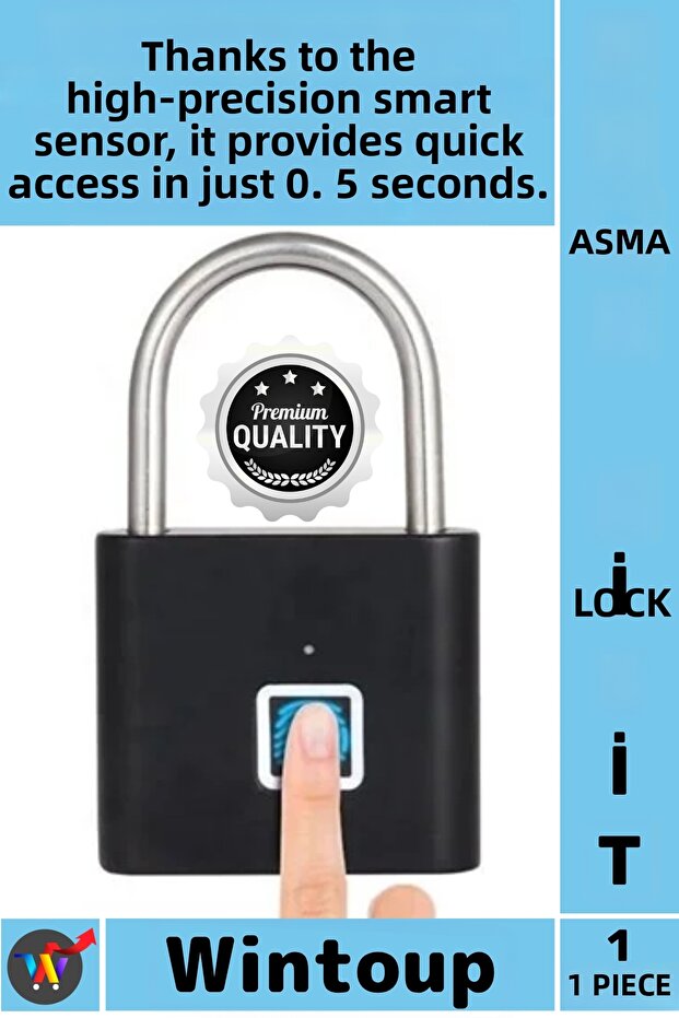 # Lock Biometric Waterproof Quick Door Cabinet Suitcase Mini Smart Fingerprint Operated Padlock