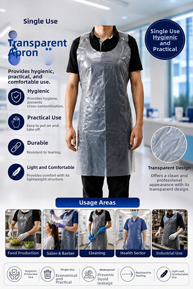 Disposable Transparent Aprons 100 Pieces