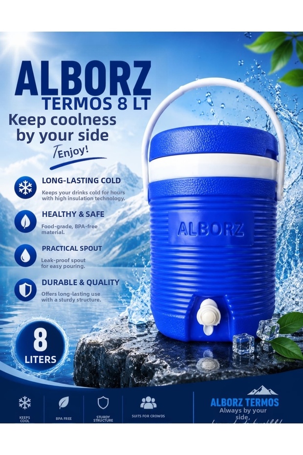 8 L Plastic Water Thermos with Tap Portable Water Canister for Picnic Camping Garden Use