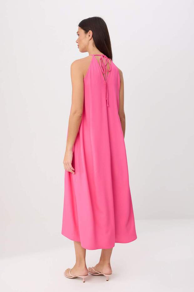 Pembe Düz Düz Kesim Maxi Dokuma Elbise TWOSS25EL00257 - 4