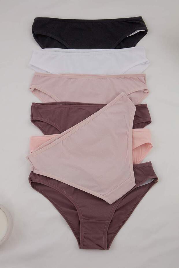 Pembe-Çok Renkli 7'li Paket Pamuklu Klasik Örme Külot THMSS25KU00032 - 6