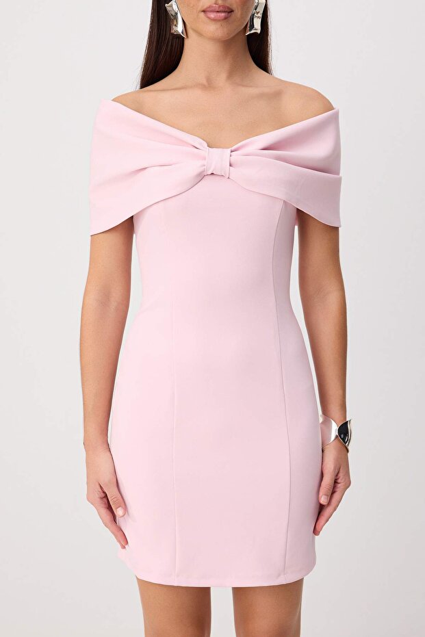 Pembe Straplez Prenses Finike Kısa / Mini Astarlı Abiye Mezuniyet Party Elbise TPRSS26EL00096 - 3