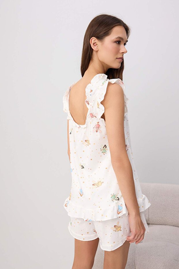 Teen Ekru %100 Pamuklu Eğlenceli Peri Baskılı Örme Pijama Takımı THMSS26PT00179 - 4