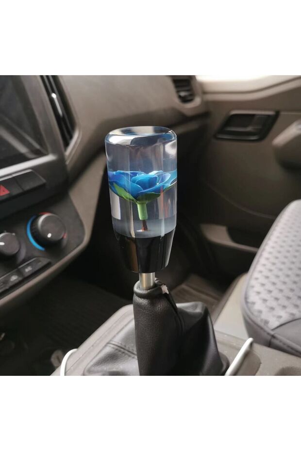 Blue Flower Patterned Gear Shift Knob - 10 cm / Icvi216