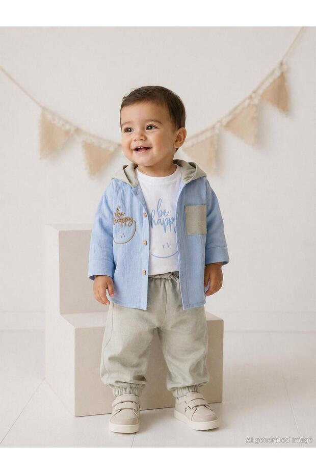 Concept shirt 3-piece set 6-18 months - blue 6-9 months