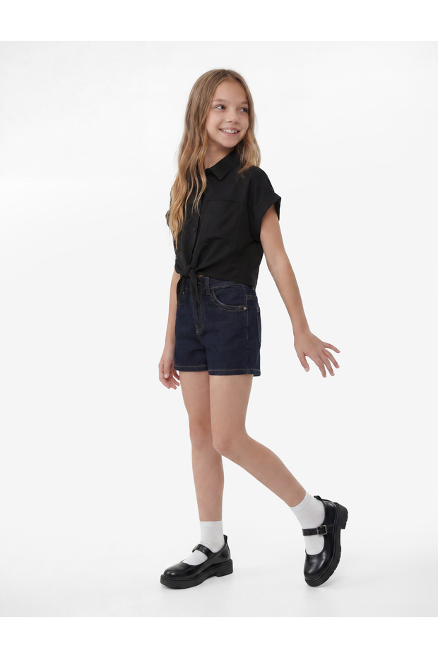 Cotton Pocket Denim Shorts