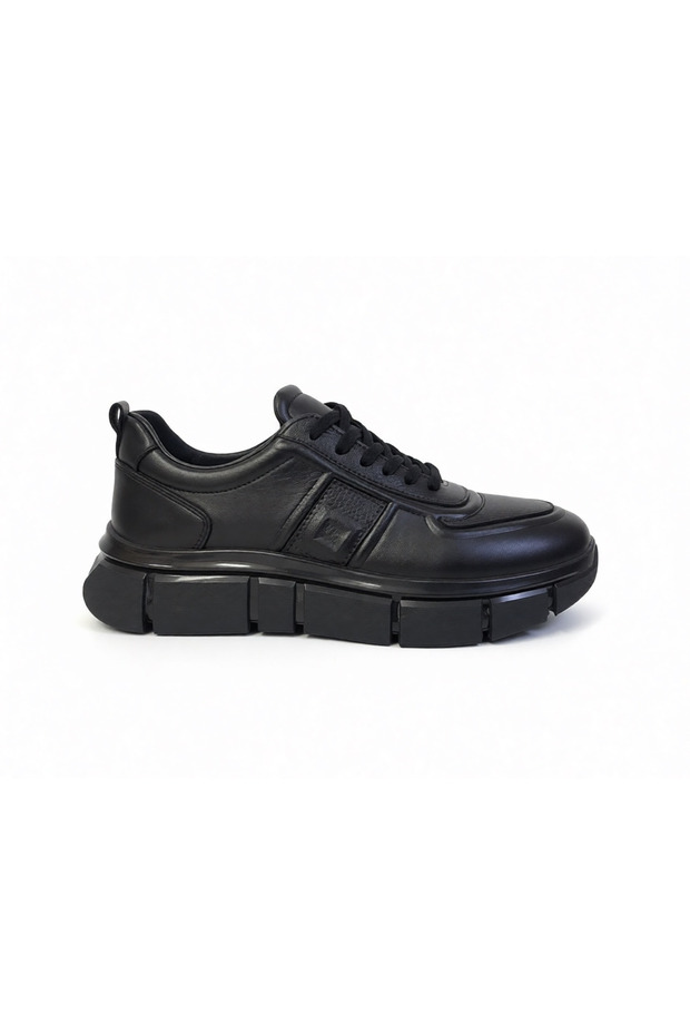 Men's Black Inside and Outside Genuine Leather Casual Men's Shoes Casual 1237