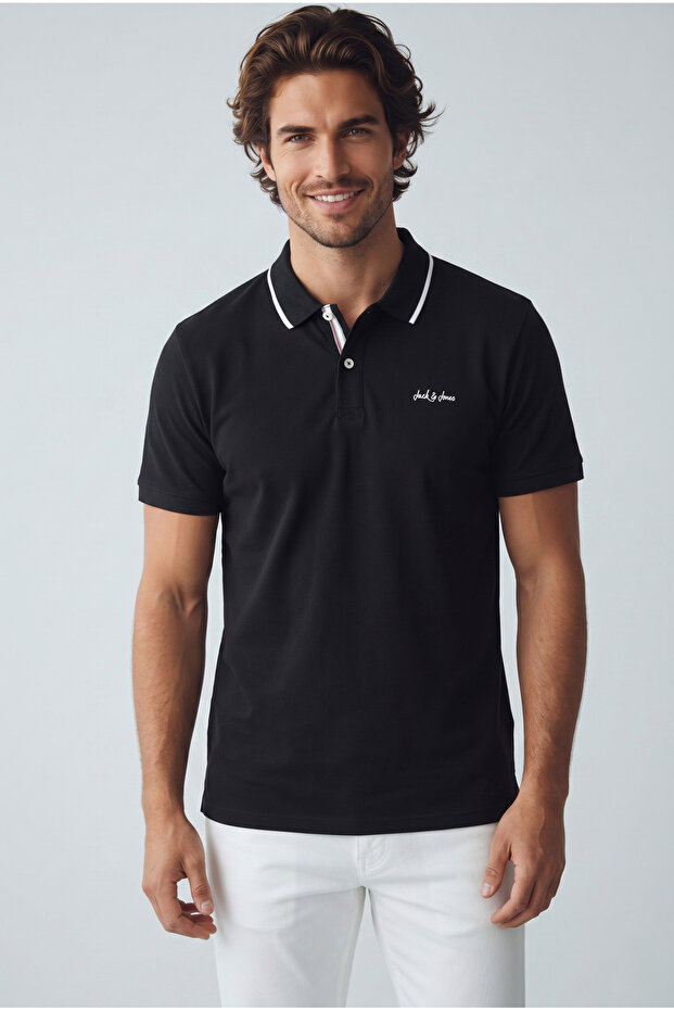 Men Short Sleeves Cotton Blend Polo
