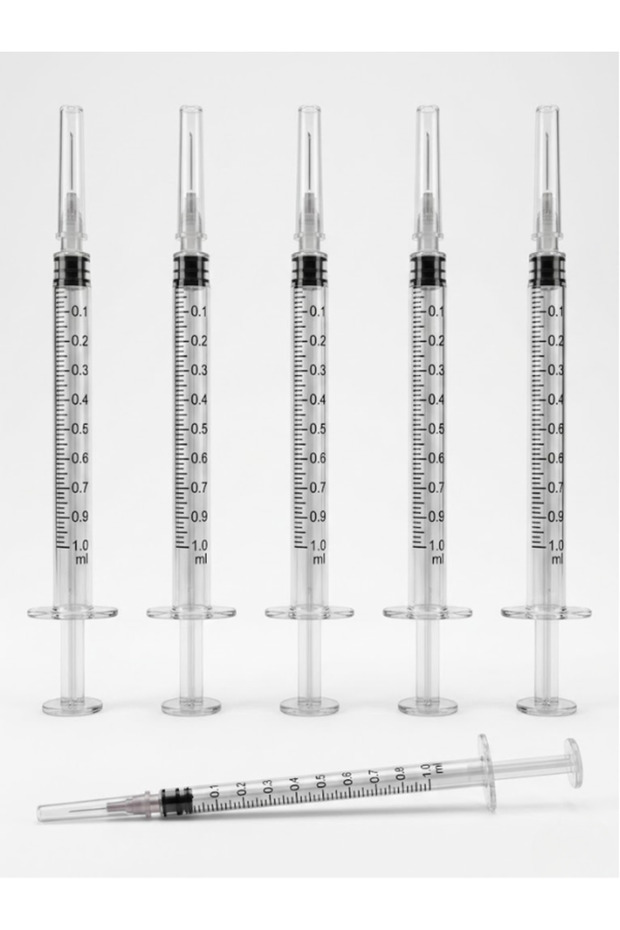 100pack of 1ml 27G Luer Slip 1/2 Clear Measuring Tool for Liquid Applicator