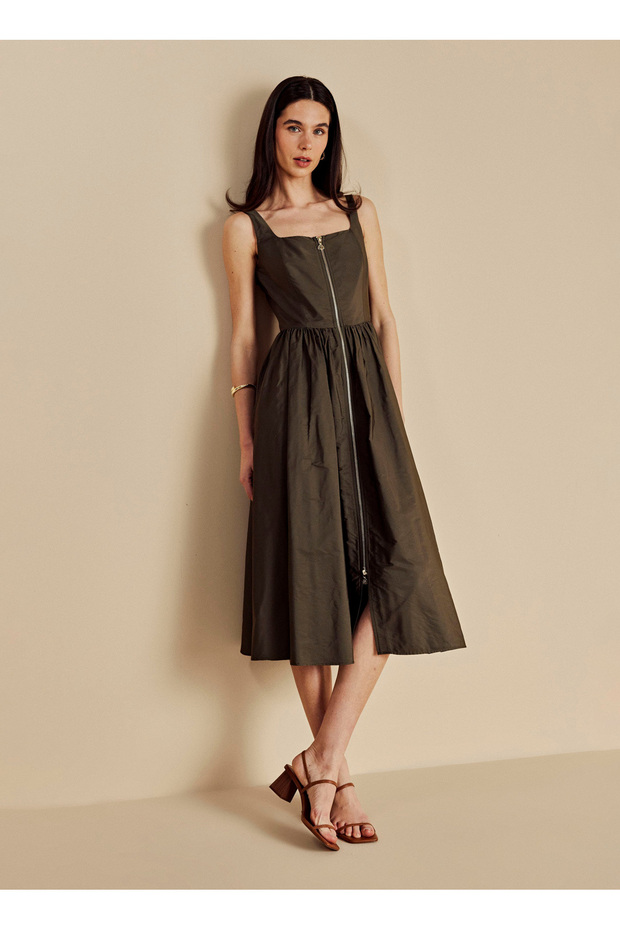 Khaki Women's Square Standard Dress Bbss26Fdr004