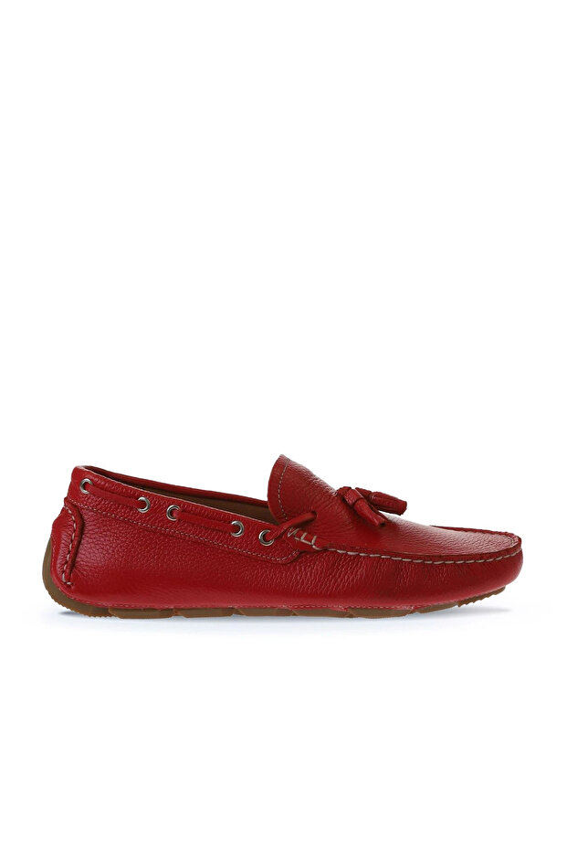 Red Flotter Leather Men's Loafer 05Ms2024D