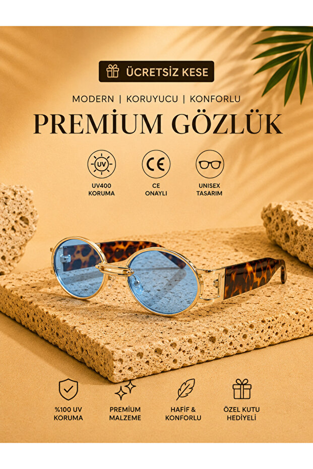 Royal Eyewear Re008 Leopard Blue Sunglasses