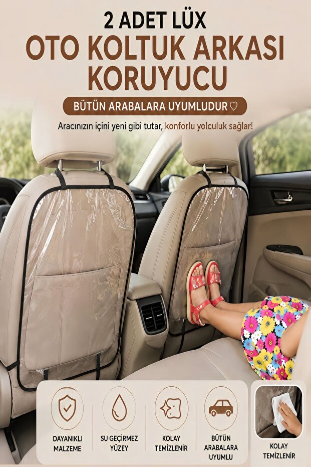 2 Pieces of Luxury Car Seat Back Protectors (Compatible with All Cars)