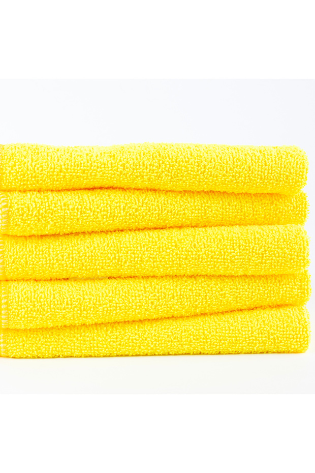 5-Piece Yellow 40X40 cm Microfiber Kitchen and General Cleaning Cloth, Micro Fiber Cloth - Glass, Car