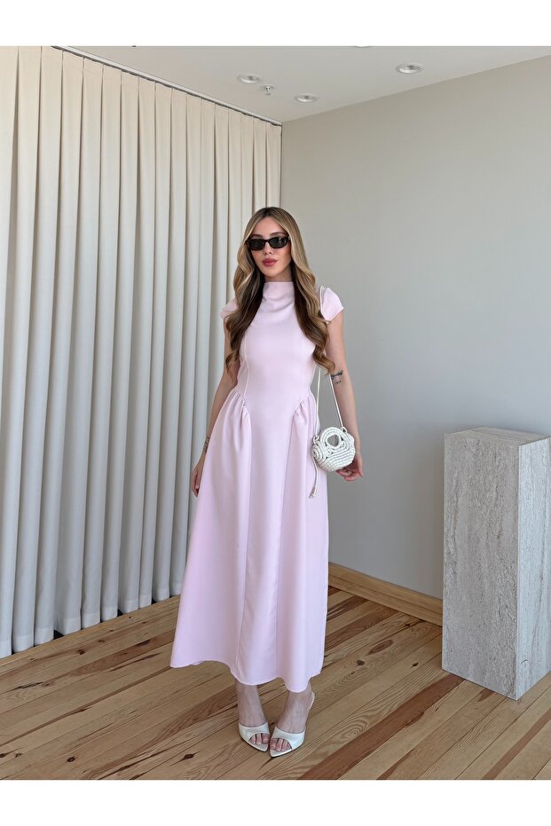 Rochie lungă roz, elegantă - 5092 - 1